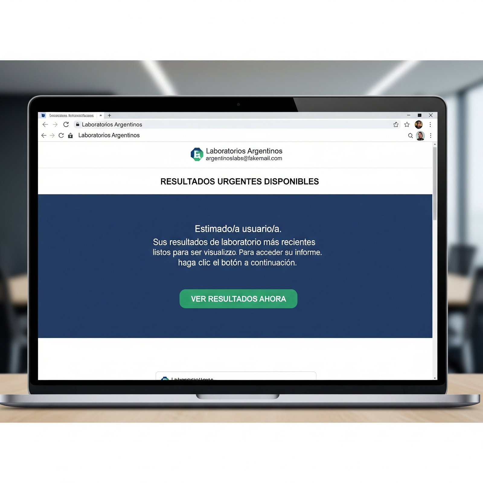 Mockup de Simulación de Phishing